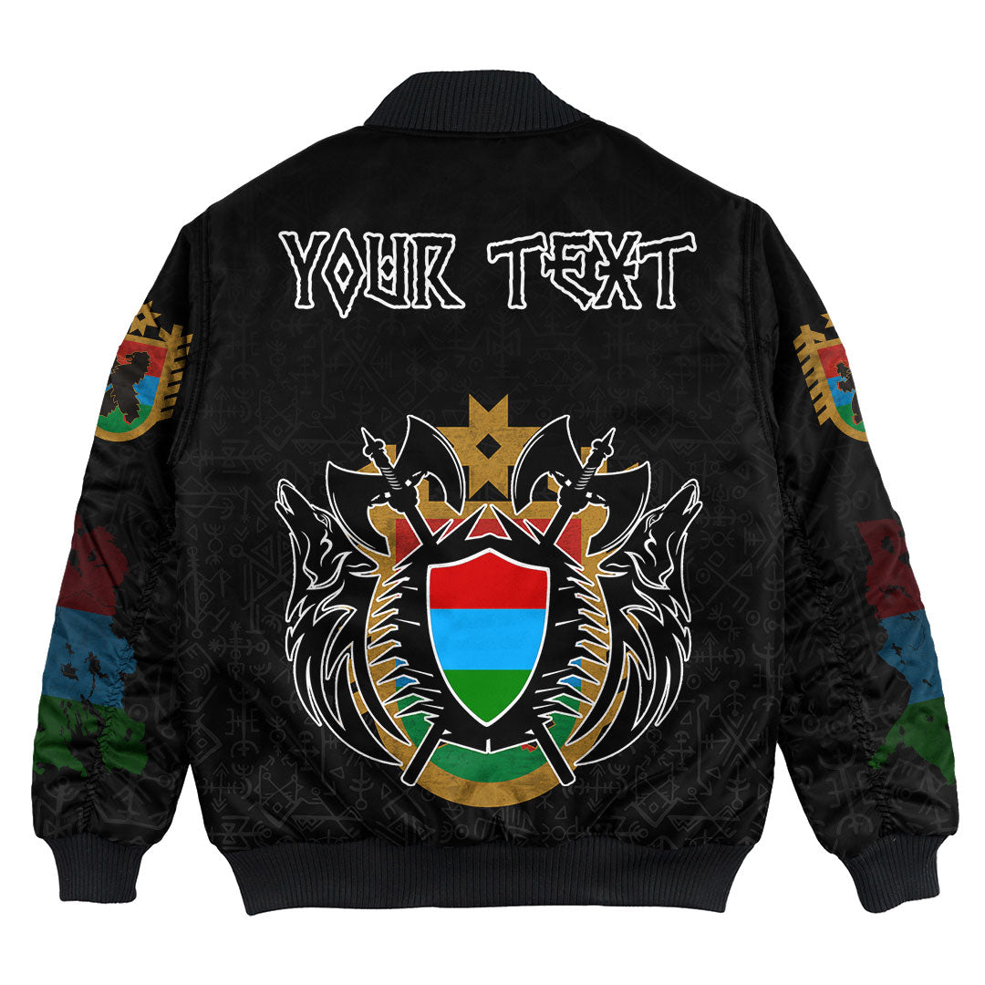 (Custom) Viking - Karelia Flag and Map Bomber Jackets style Viking Geri and Freki RLT12 - Wonder Print Shop