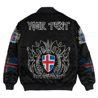 (Custom) Viking - Iceland Flag and Map Bomber Jackets style Viking Geri and Freki RLT12 - Wonder Print Shop