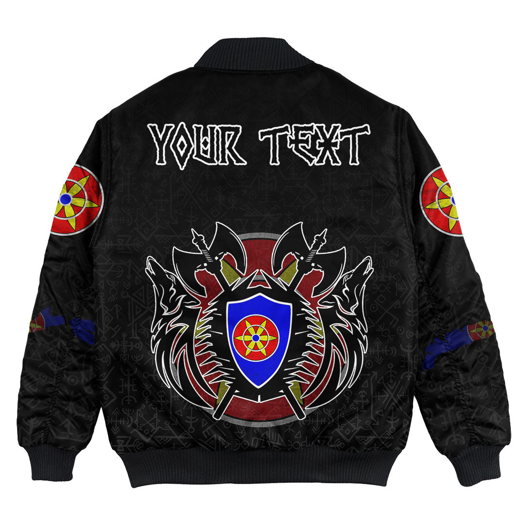 (Custom) Viking - Kven Flag and Map Bomber Jackets style Viking Geri and Freki RLT12 - Wonder Print Shop