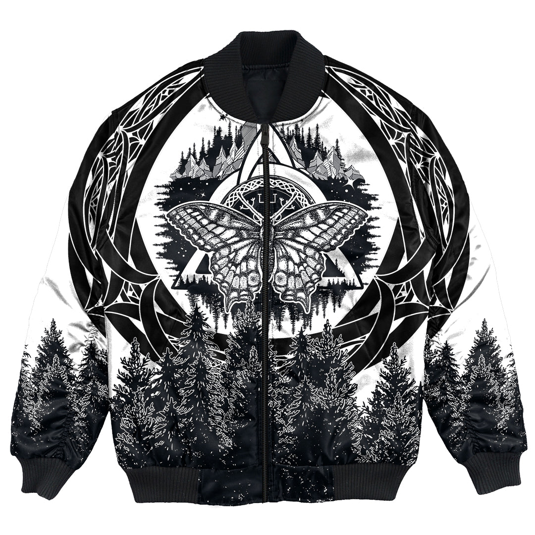 Viking Butterfly Style Celtic Of Pine Forest Bomber Jacket RLT12 - Wonder Print Shop