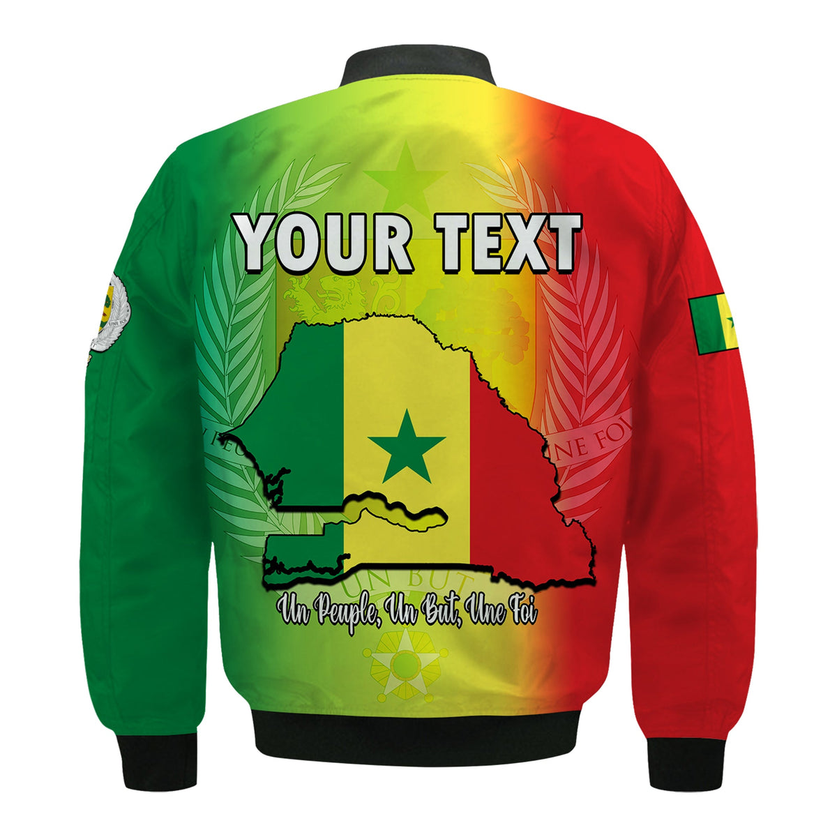 (Custom Personalised) Senegal Bomber Jacket Lion With Senegal Map Reggae Style - Wonder Print Shop