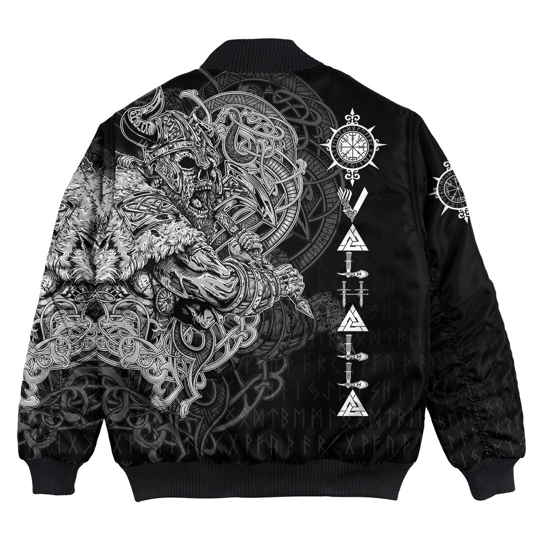 Viking Viking Warrior Valhalla Bomber Jacket Style Vegvisir RLT12 - Wonder Print Shop