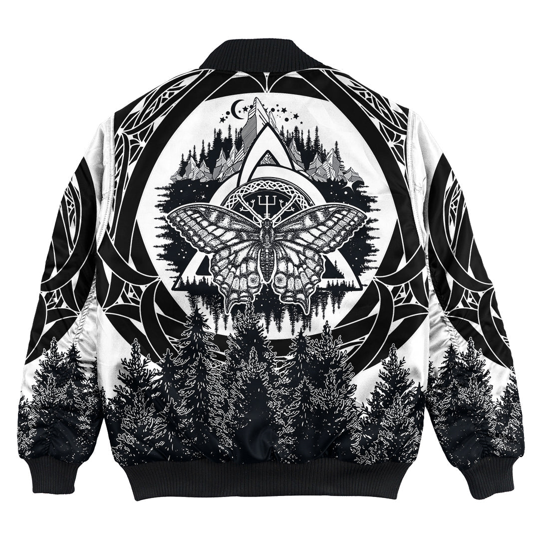 Viking Butterfly Style Celtic Of Pine Forest Bomber Jacket RLT12 - Wonder Print Shop