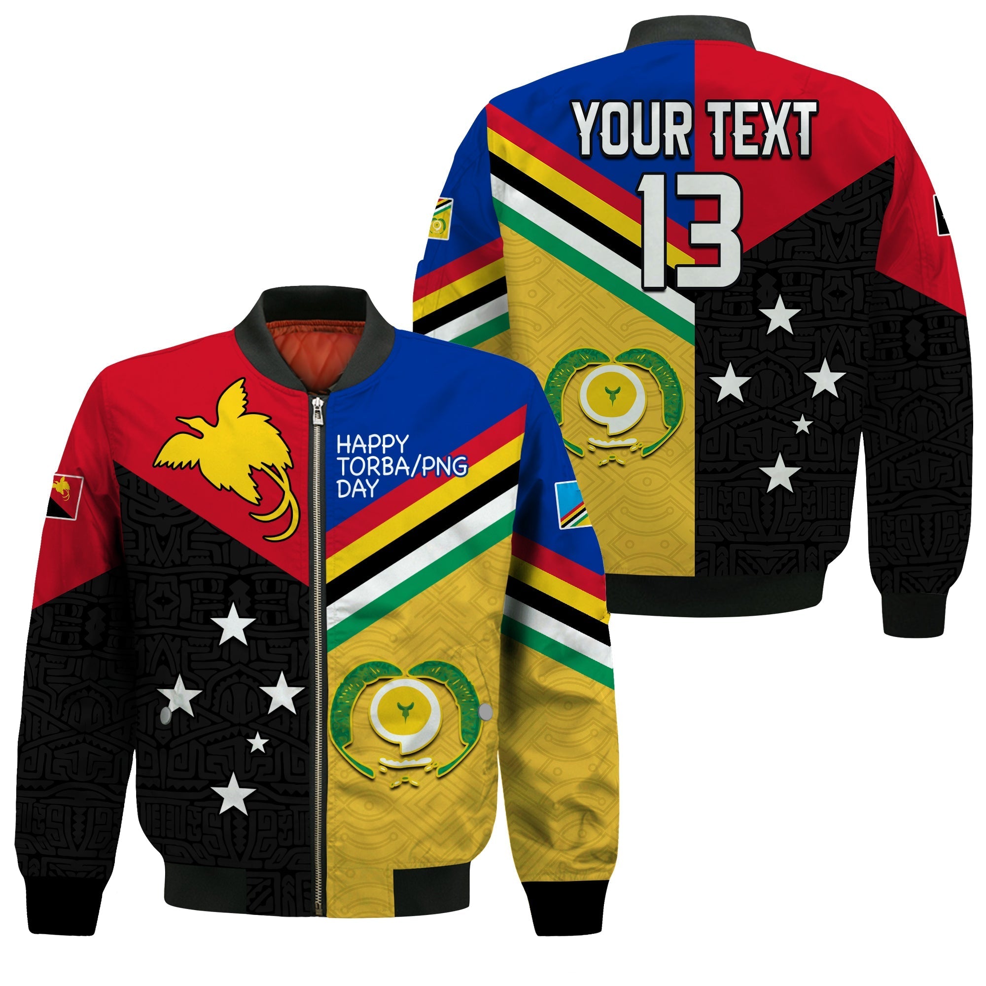 Custom Text and Number Torba PNG Day Bomber Jacket 2022 Simple Polynesia LT13 - Wonder Print Shop