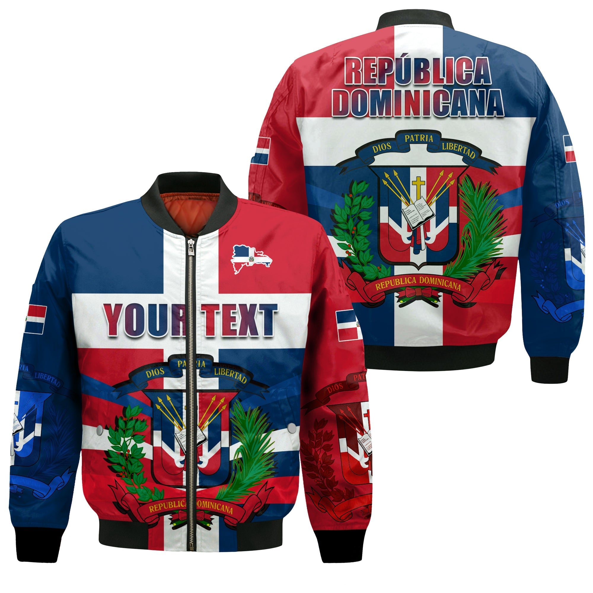 (Custom Personalised) Dominican Republic Bomber Jacket Dominicana Proud Style Flag LT13 - Wonder Print Shop