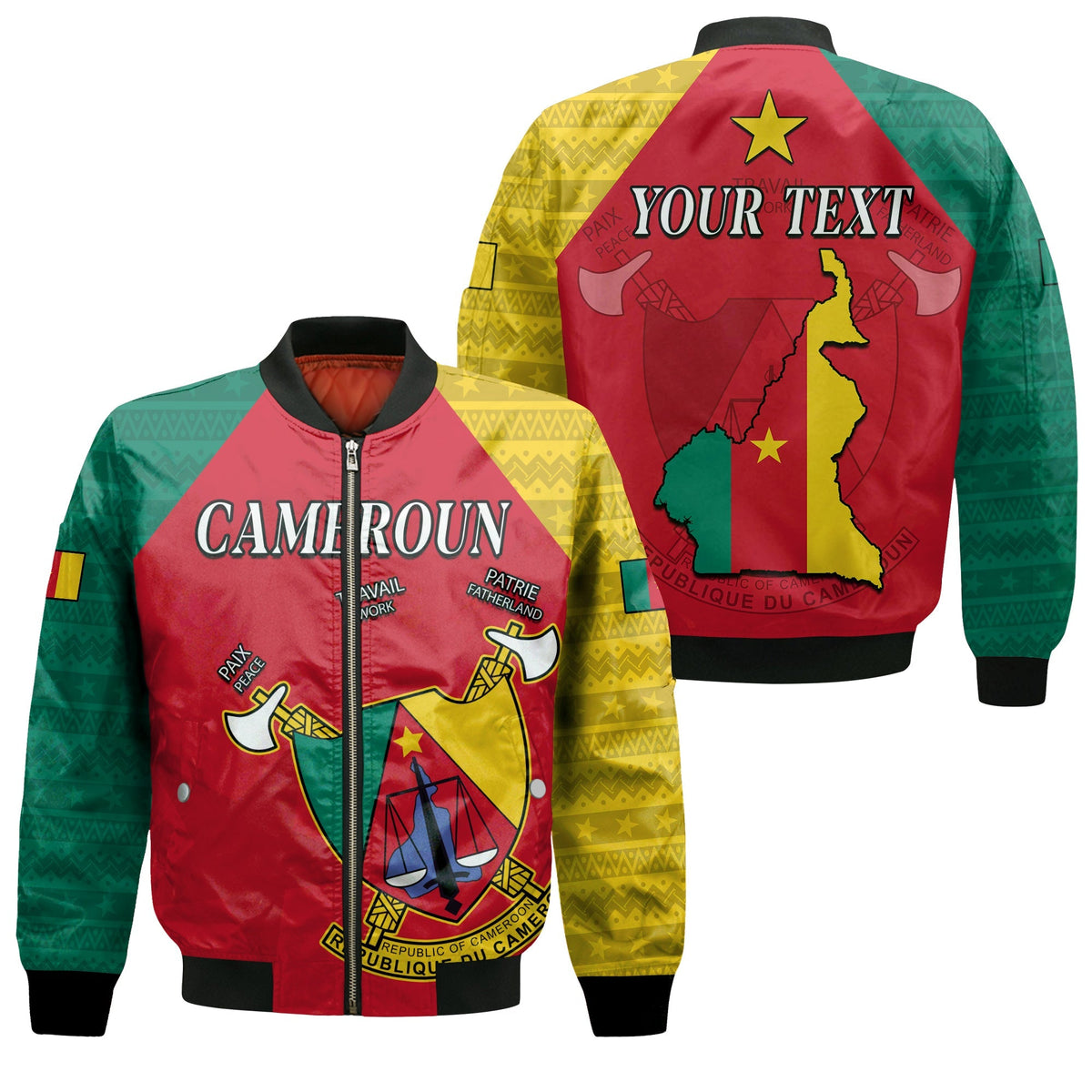 (Custom Personalised) Cameroon Bomber Jacket Independence Day Cameroonians Pattern LT13 - Wonder Print Shop
