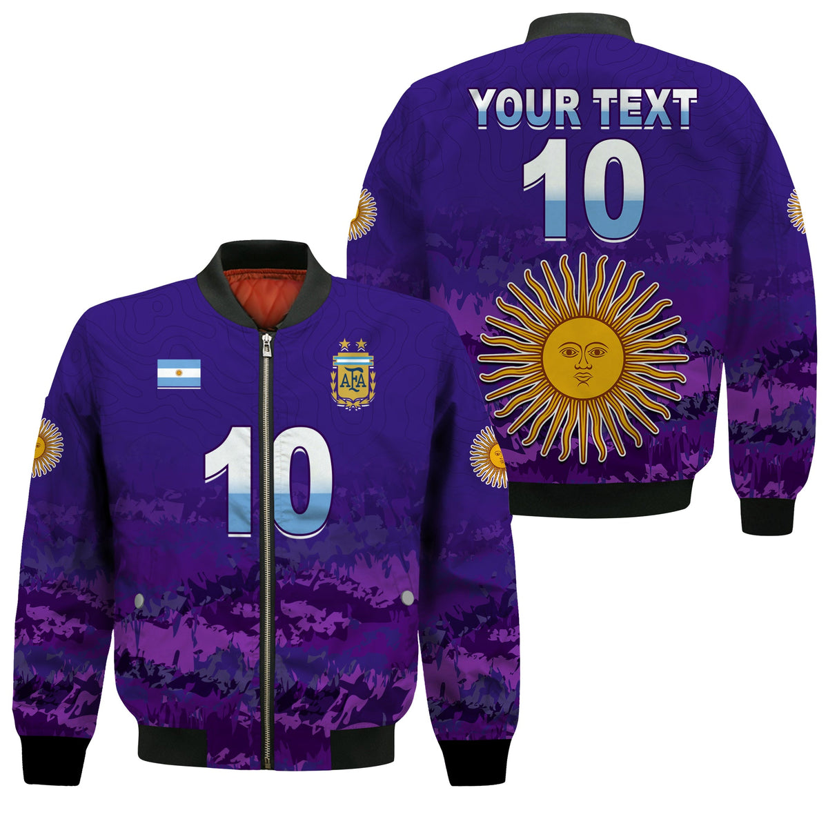 (Custom Text and Number) Argentina Football Bomber Jacket Go Champions La Albiceleste LT13 - Wonder Print Shop