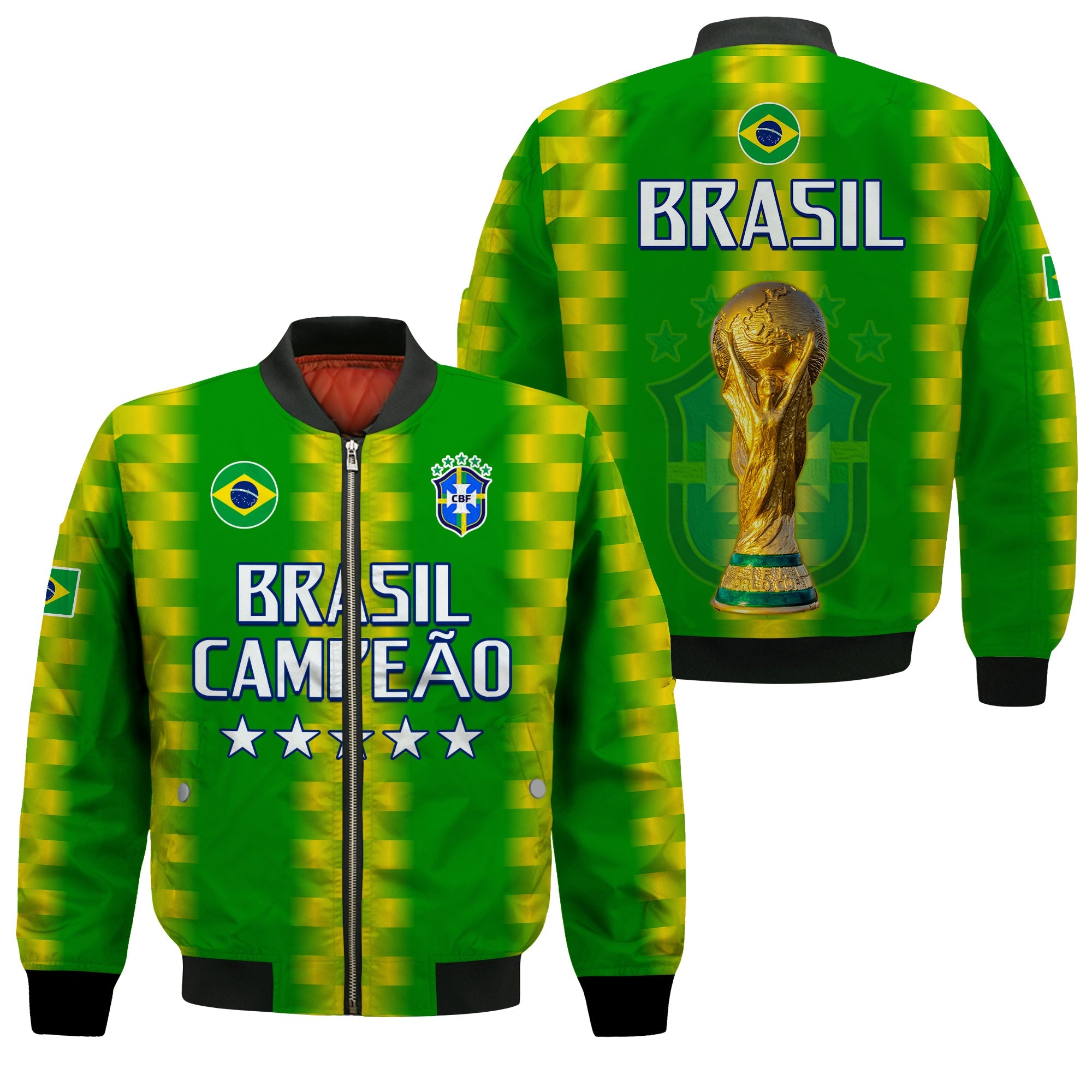 Brazil Football Champions Bomber Jacket Proud Selecao LT13 - Wonder Print Shop