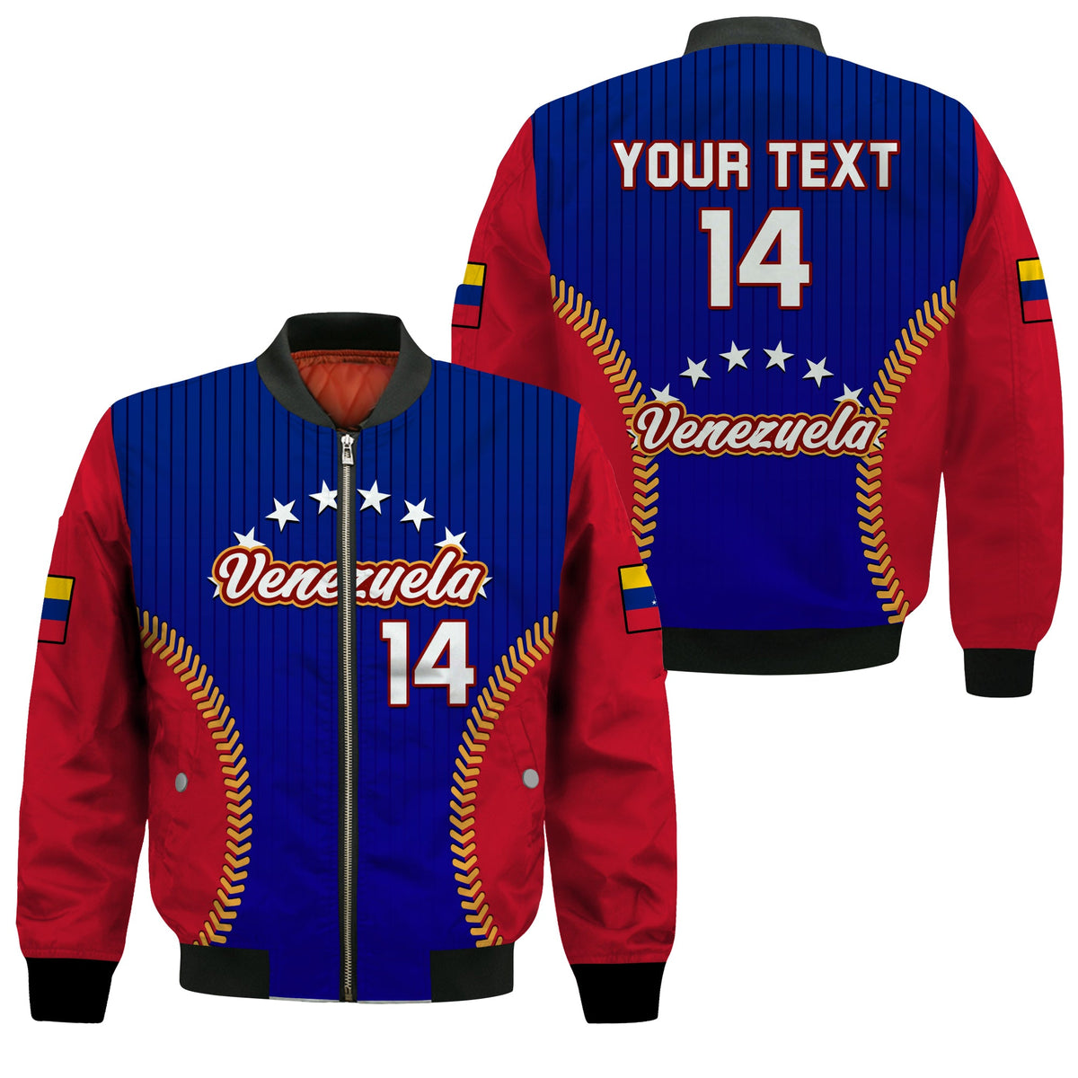 (Custom Text And Number) Venezuela 2023 Bomber Jacket Baseball Sporty Version - Wonder Print Shop