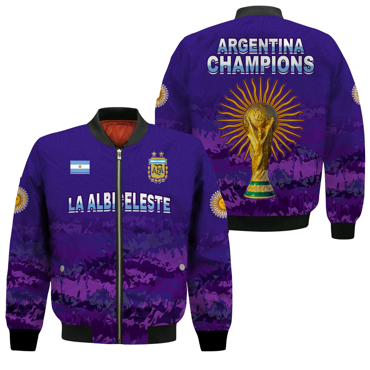 Argentina Football Bomber Jacket Go Champions La Albiceleste LT13 - Wonder Print Shop