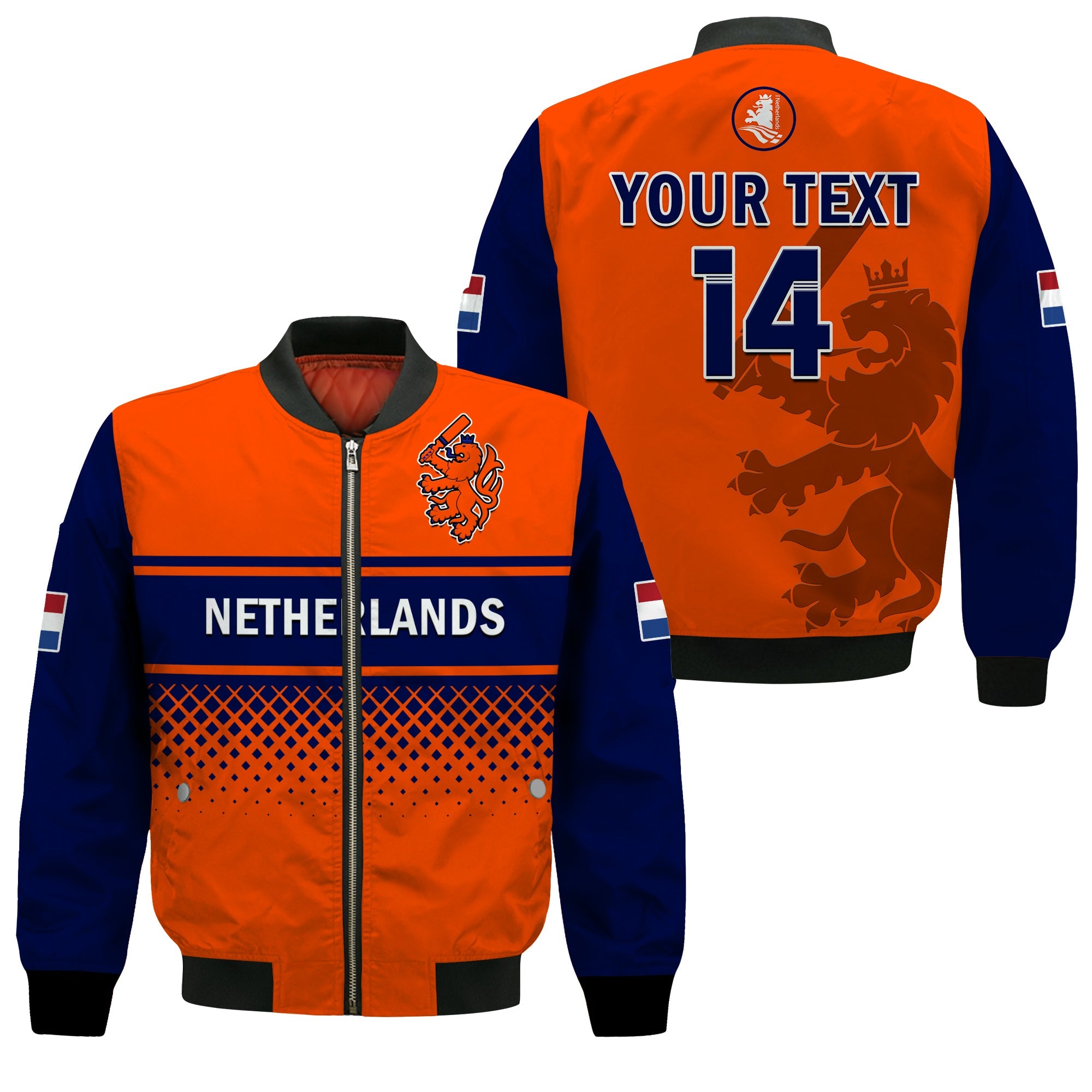 custom-text-and-number-netherlands-cricket-bomber-jacket-odi-simple-orange-style