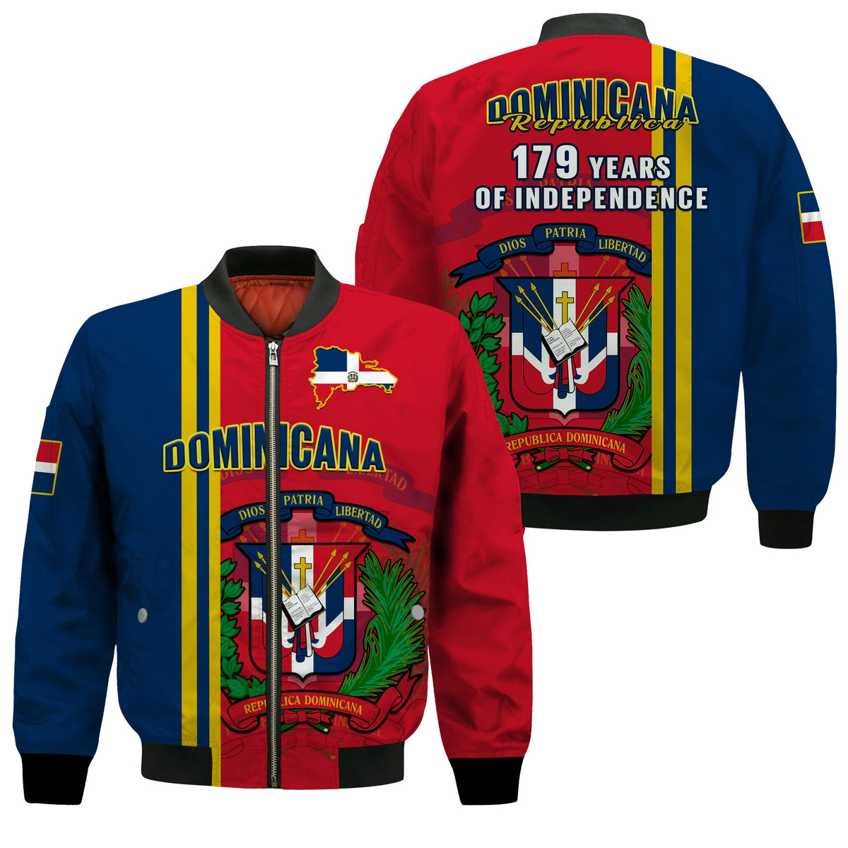 Dominican Republic Bomber Jacket Happy 179 Years Of Independence - Wonder Print Shop