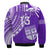 Custom Text and Number Fiji Rugby Sevens Bomber Jacket Fijian 7s Tapa Polynesian Purple LT13 - Wonder Print Shop