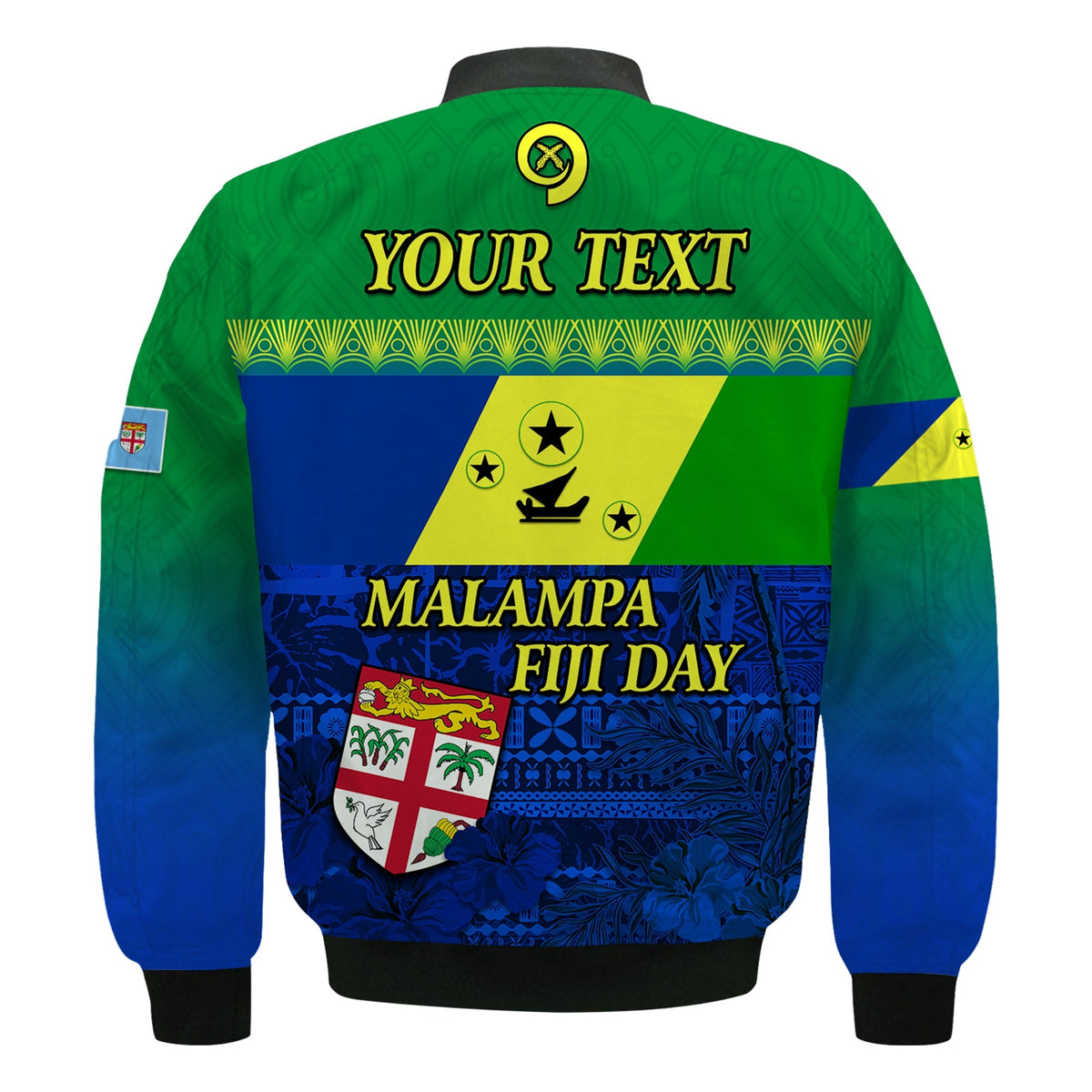 Custom Personalised Malampa Fiji Day Bomber Jacket Vanuatu Polynesia mix Flowers LT13 - Wonder Print Shop