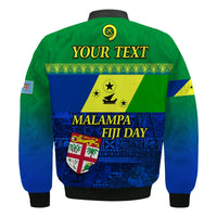 Custom Personalised Malampa Fiji Day Bomber Jacket Vanuatu Polynesia mix Flowers LT13 - Wonder Print Shop