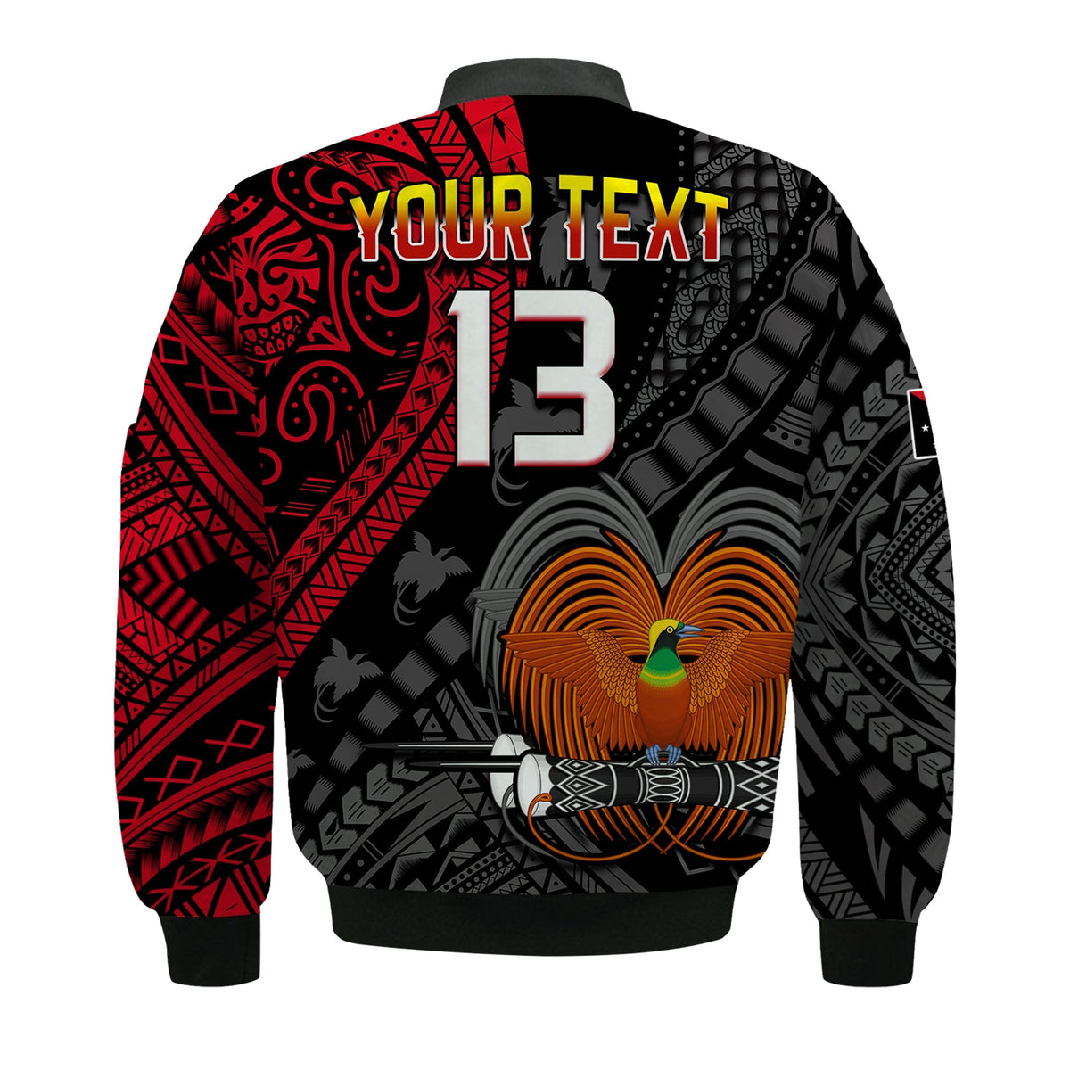 Custom Text and Number Papua New Guinea Bomber Jacket Raggiana Birds Of Paradise Happy 47th Independence Day LT13 - Wonder Print Shop