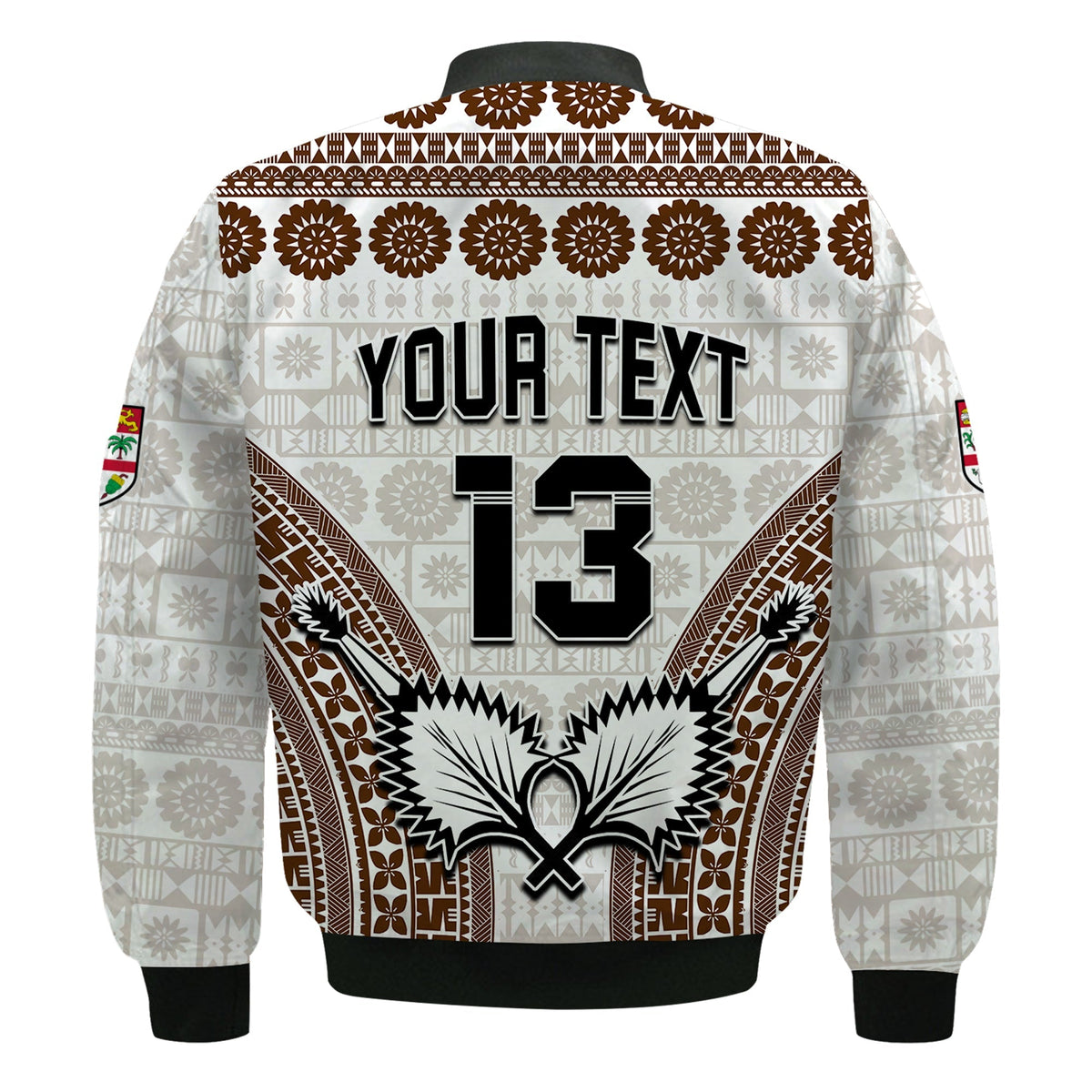 Custom Text and Number Fiji Rugby Bati Bomber Jacket Proud Tapa Pattern LT13 - Wonder Print Shop