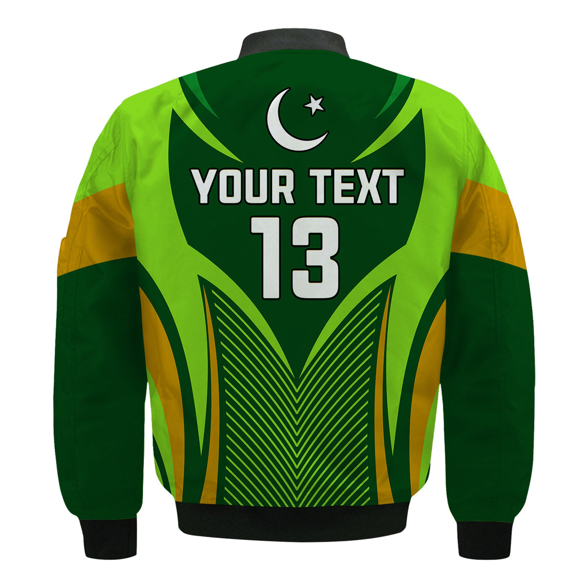 (Custom Text and Number) Pakistan Cricket Bomber Jacket Green Shaheens Champion LT13 - Wonder Print Shop