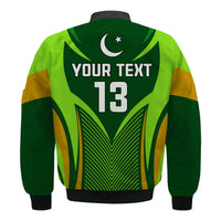 (Custom Text and Number) Pakistan Cricket Bomber Jacket Green Shaheens Champion LT13 - Wonder Print Shop