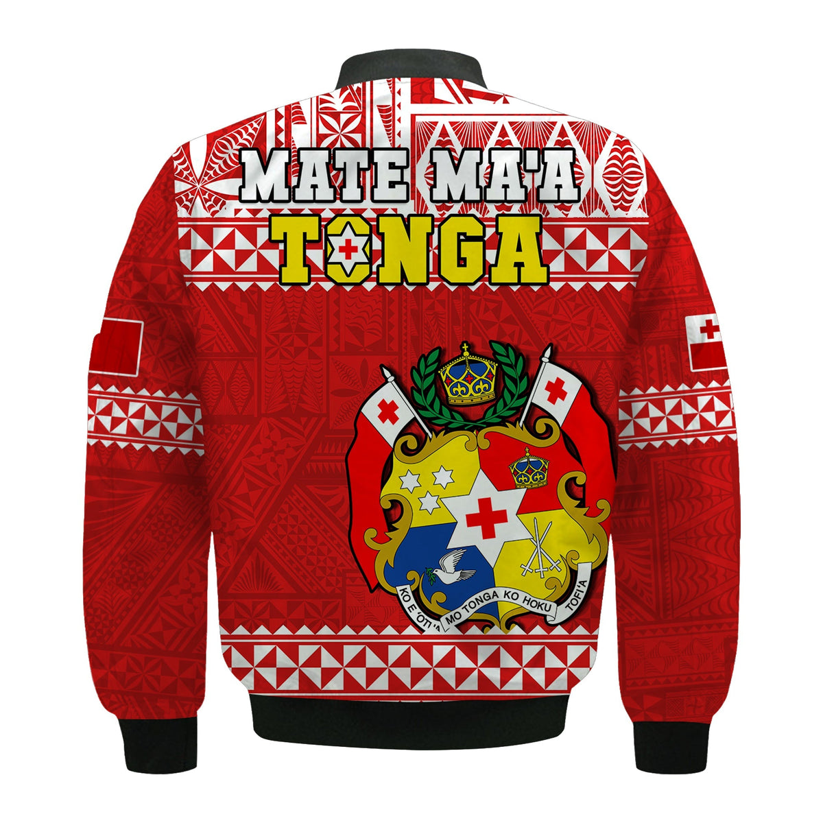 Tonga Rugby Bomber Jacket Mate Maa Tonga Pacific Ngatu White - Wonder Print Shop