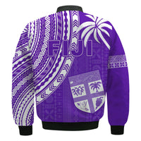 Fiji Rugby Sevens Bomber Jacket Fijian 7s Tapa Polynesian Purple LT13 - Wonder Print Shop