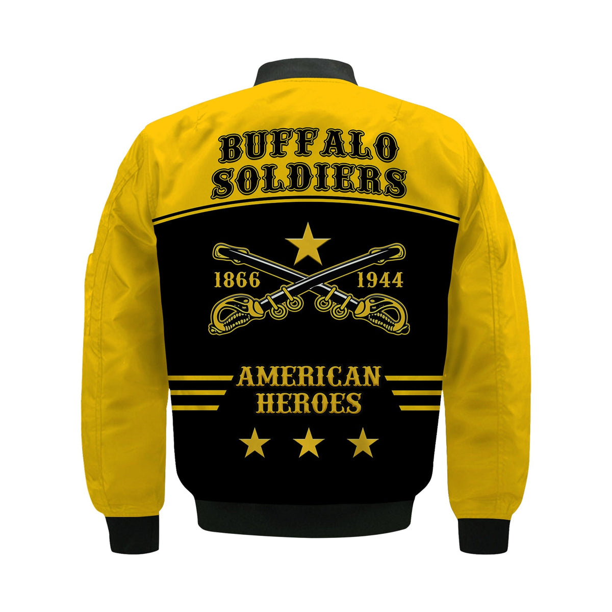 (Custom Text and Chapter) Buffalo Soldiers Bomber Jacket Since 1866 BSMC Anniversary LT13 - Wonder Print Shop