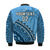 Custom Text And Number Fiji Tapa Rugby Bomber Jacket Fijian Cibi Dance Tapa Pattern Blue - Wonder Print Shop