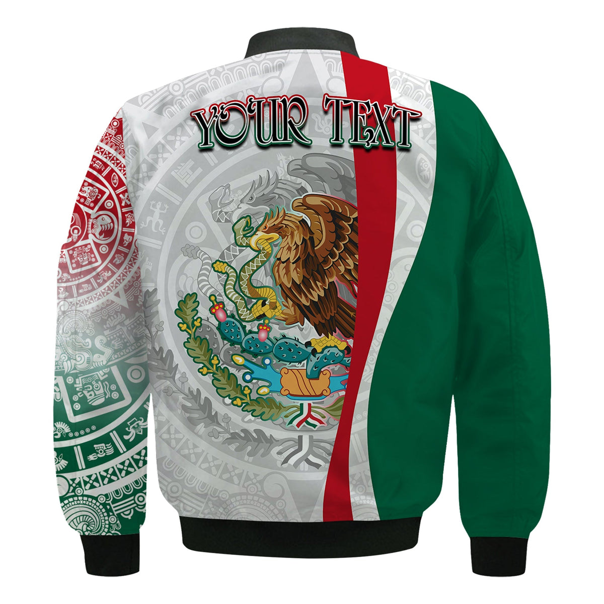 Custom Personalised Mexico Bomber Jacket Mexican Eagles Aztec Pattern LT13 - Wonder Print Shop