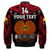 Custom Text And Number Papua New Guinea Rugby Bomber Jacket PNG Kumuls Bird Of Paradise Black - Wonder Print Shop