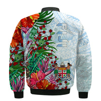 Custom Personalised Fiji Bomber Jacket Proud Fijian Tapa mix Tagimoucia Flowers LT13 - Wonder Print Shop