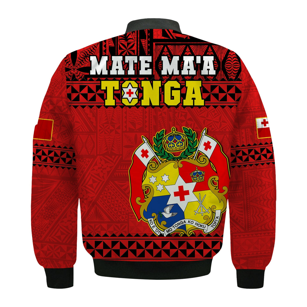 Tonga Rugby Bomber Jacket Mate Maa Tonga Pacific Ngatu Black - Wonder Print Shop