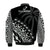 Fiji Rugby Bomber Jacket Fijian Cibi Dance Tapa Pattern Black - Wonder Print Shop