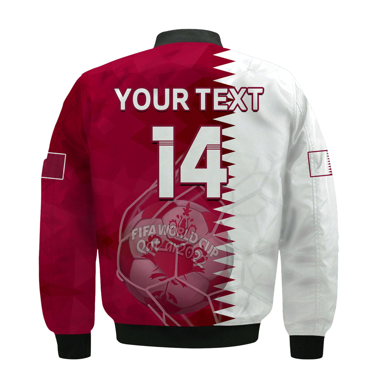 (Custom Text And Number) Qatar Football Bomber Jacket Annabi Champions Proud WC 2022 - Wonder Print Shop