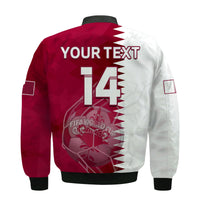 (Custom Text And Number) Qatar Football Bomber Jacket Annabi Champions Proud WC 2022 - Wonder Print Shop