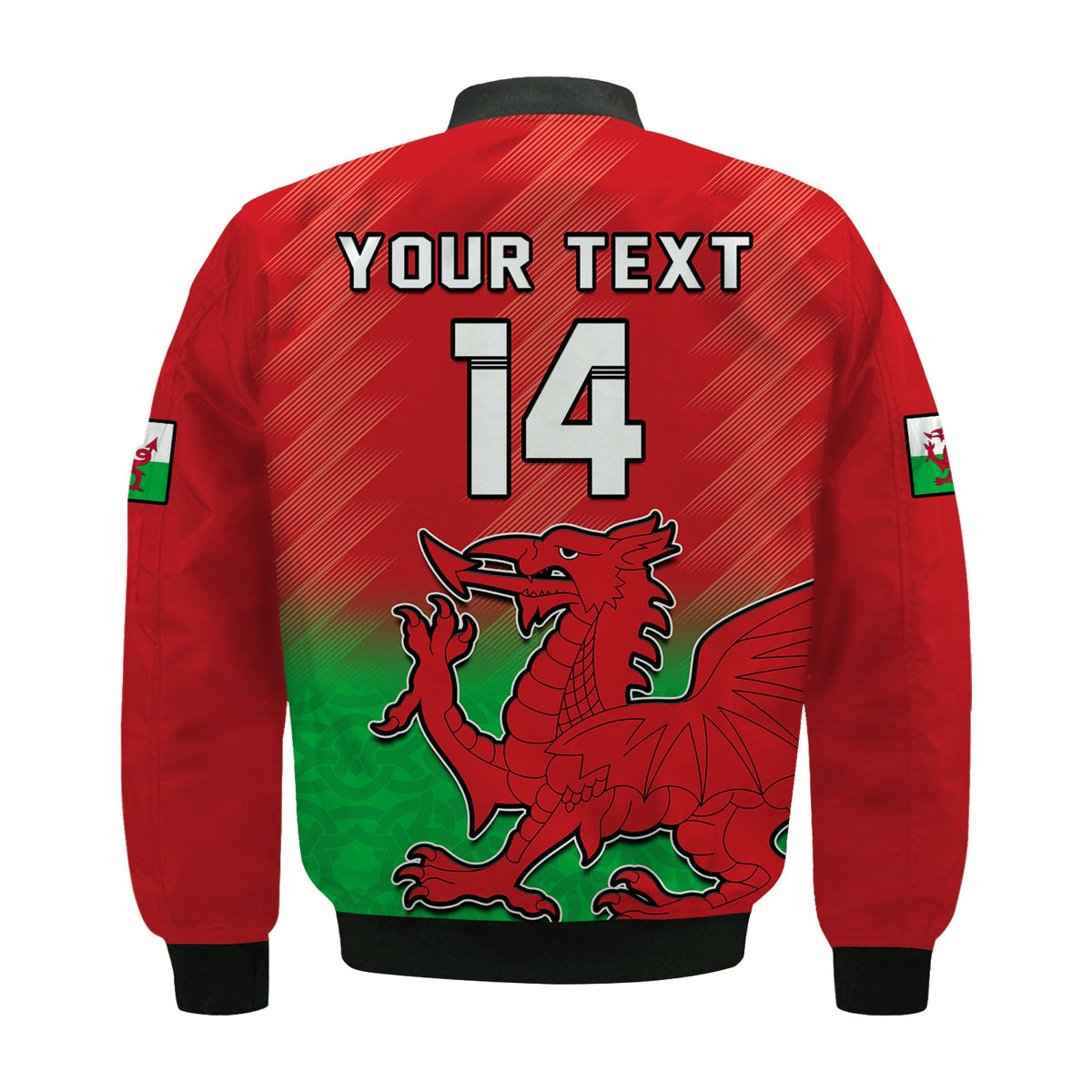 (Custom Text And Number) Wales Football Bomber Jacket World Cup 2022 Come On Cymru Yma O Hyd - Wonder Print Shop