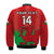 (Custom Text And Number) Wales Football Bomber Jacket World Cup 2022 Come On Cymru Yma O Hyd - Wonder Print Shop
