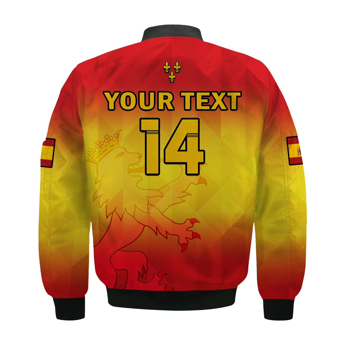 (Custom Text And Number) Spain Football Bomber Jacket La Roja World Cup 2022 - Wonder Print Shop