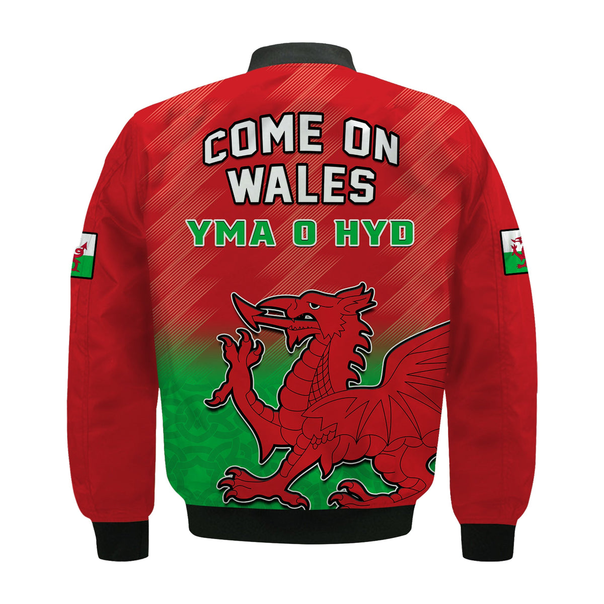 Wales Football Bomber Jacket World Cup 2022 Come On Cymru Yma O Hyd - Wonder Print Shop