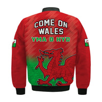 Wales Football Bomber Jacket World Cup 2022 Come On Cymru Yma O Hyd - Wonder Print Shop