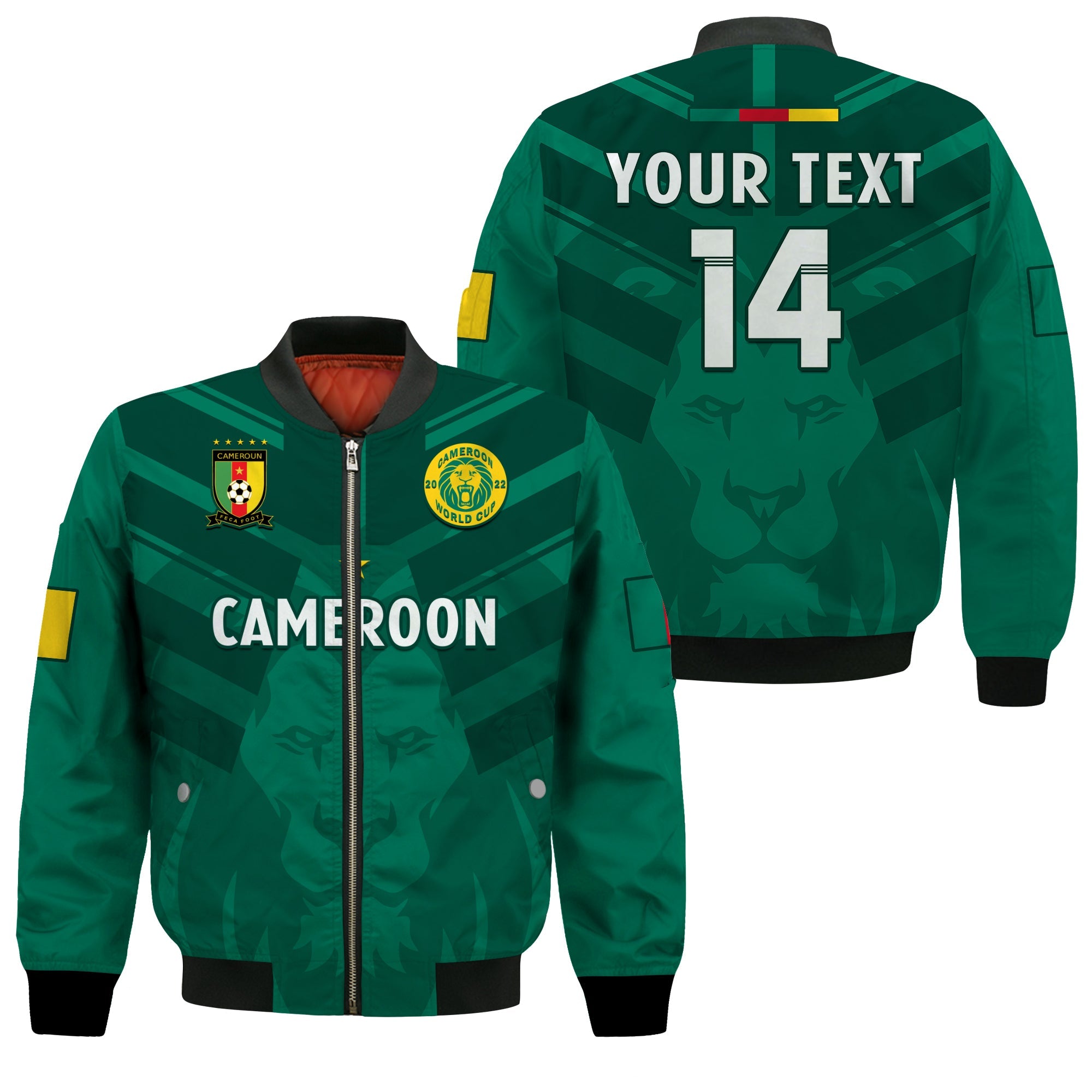 custom-text-and-number-cameroon-football-bomber-jacket-les-lions-indomptables-green-world-cup-2022