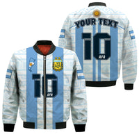 (Custom Text And Number) Argentina Football 2022 Bomber Jacket Vamos La Albiceleste - Wonder Print Shop