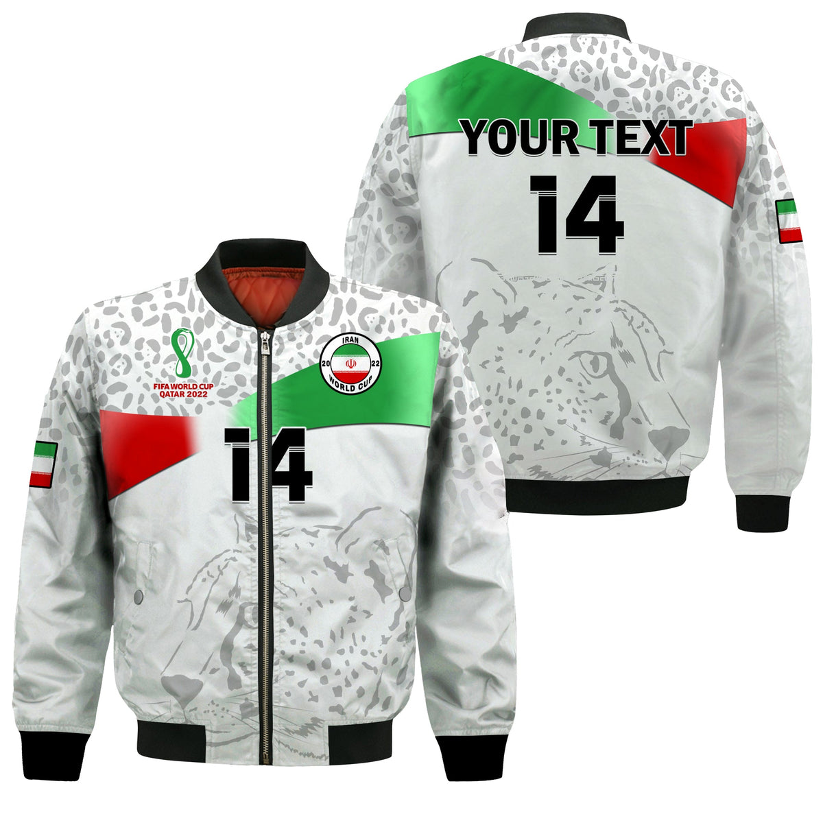(Custom Text And Number) Iran Football Bomber Jacket Team Melli World Cup 2022 - Wonder Print Shop