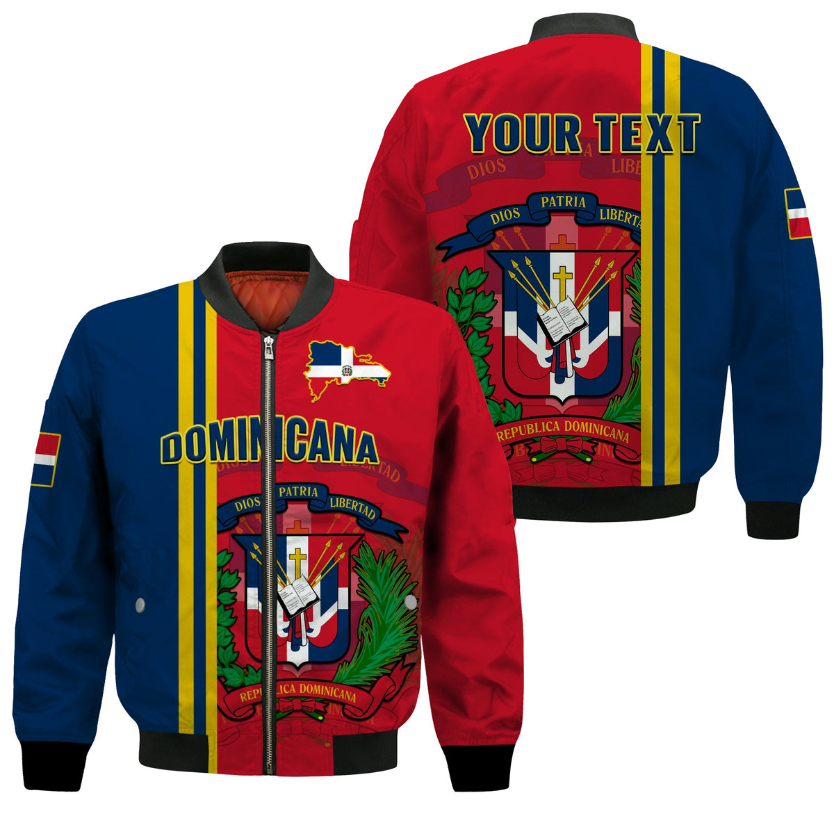 (Custom Personalised) Dominican Republic Bomber Jacket Happy 179 Years Of Independence - Wonder Print Shop