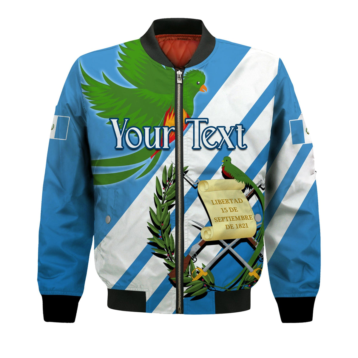 (Custom Personalised) Guatemala Bomber Jacket Resplendent Quetzal Gorgeous LT13 - Wonder Print Shop