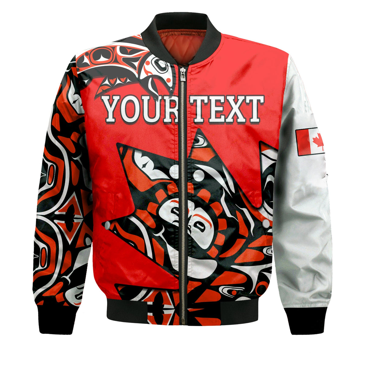 (Custom Personalised) Canada Haida Bomber Jacket Maple Leaf Canadian LT13 - Wonder Print Shop