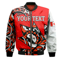 (Custom Personalised) Canada Haida Bomber Jacket Maple Leaf Canadian LT13 - Wonder Print Shop