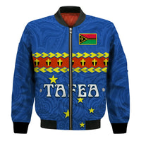 Custom Personalised Tafea Province Bomber Jacket Vanuatu Pig Tusk Polynesian Flag Style - Wonder Print Shop
