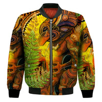 Custom Personalised Hei Tiki Maori Bomber Jacket Fern Aotearoa Ta Moko Sun LT13 - Wonder Print Shop