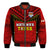 Custom Text And Number Tonga Rugby Bomber Jacket Mate Maa Tonga Pacific Ngatu Black - Wonder Print Shop