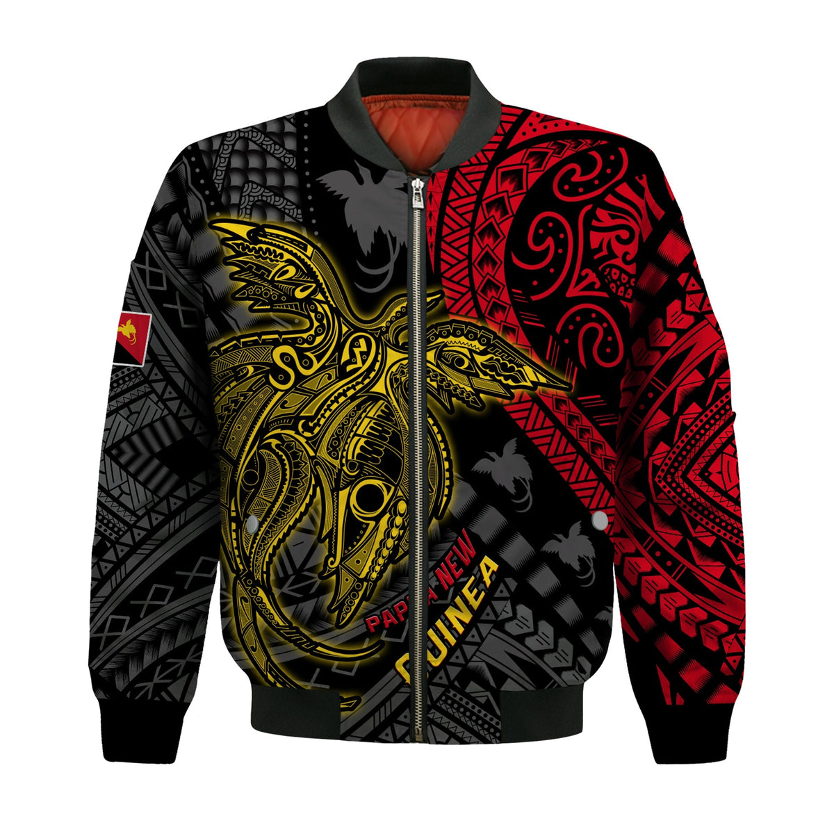 Custom Text and Number Papua New Guinea Bomber Jacket Raggiana Birds Of Paradise Happy 47th Independence Day LT13 - Wonder Print Shop